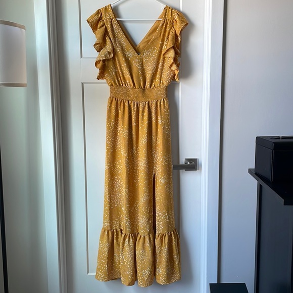 Express | Dresses | Mustard Yellow Maxi Dress | Poshmark